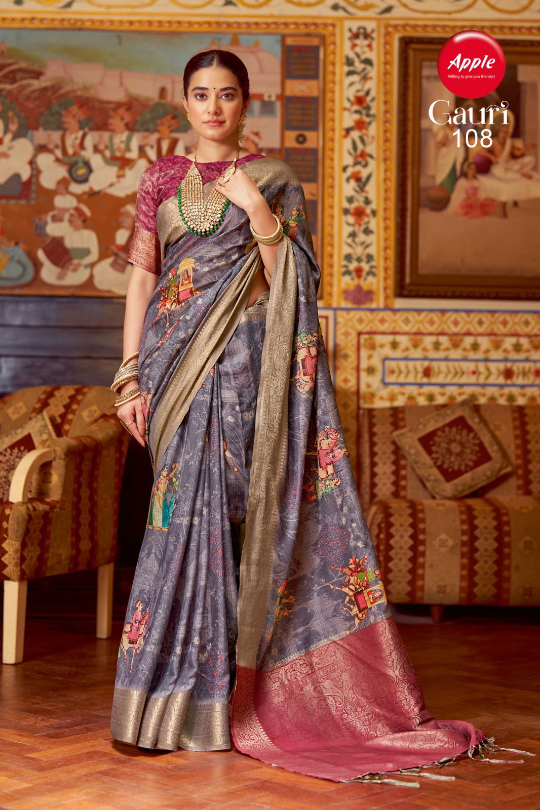 Gauri Vol 1 By Apple Smooth Silk Wedding Wear Sarees Suppliers In India